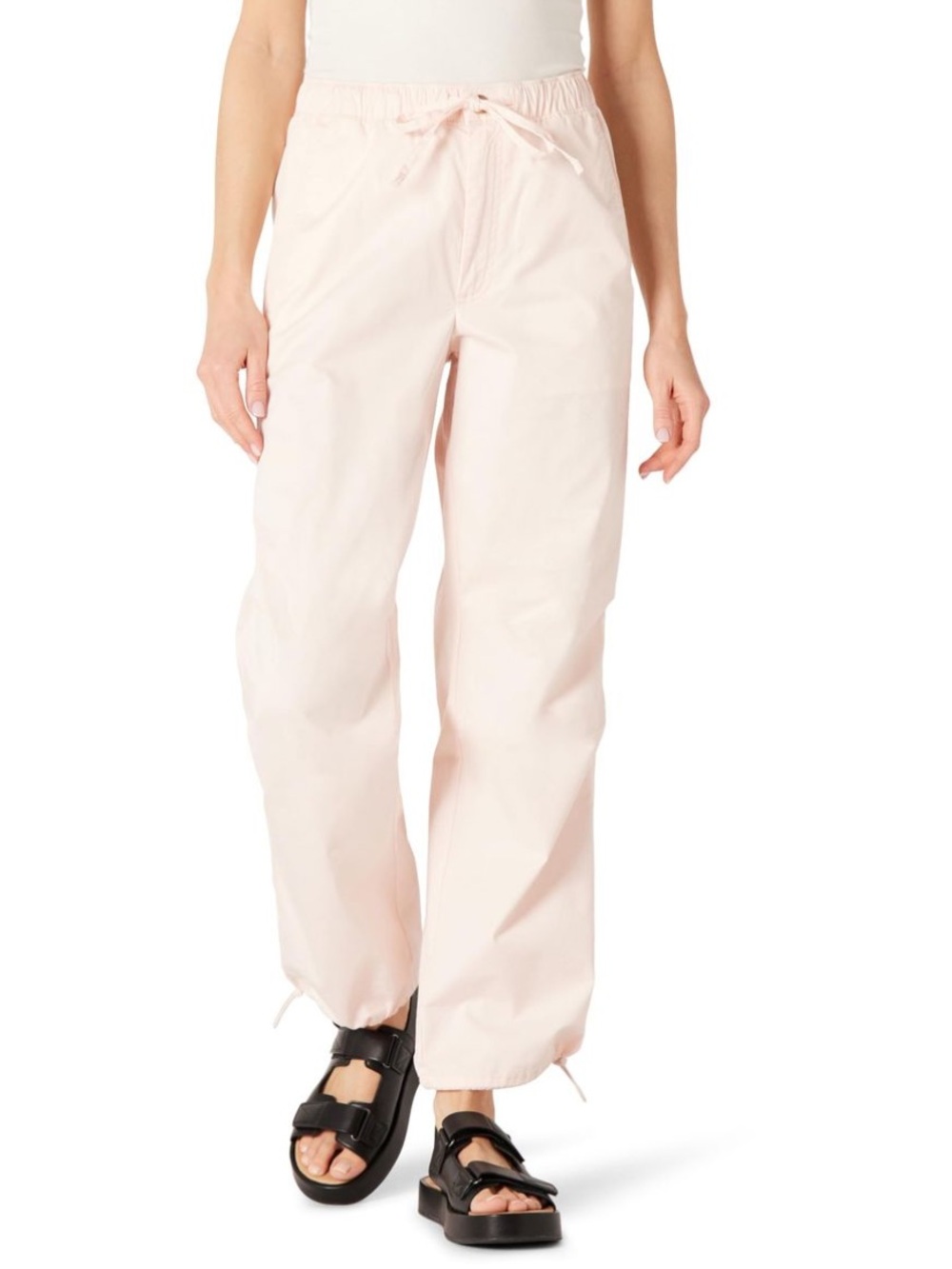Amazon essentials women’s pale pink parachute pants mid rise baggy sz xs